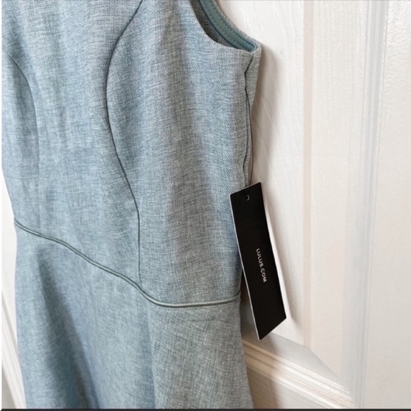 {SOLD} NWT LULUS A Line Dress Blue Short Mini Medium Open Back Formal New - Picture 5 of 9